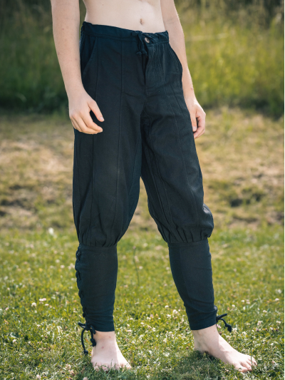 Trollfelsen Mitelalter Gewandung Hose Wikinger Schwarz Seite